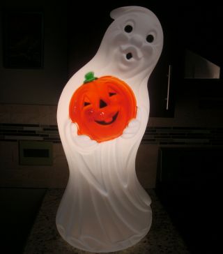 33 " Halloween Blow Mold Light General Foam Ghost Pumpkin Plastic Yard Zombie Art