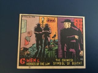 1936 Gum G - Men & Heroes Of The Law Card 63 Exmint