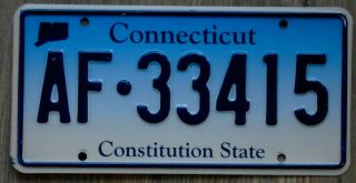 Connecticut Constitution State Fading Blue Map Base License Plate Af 33415
