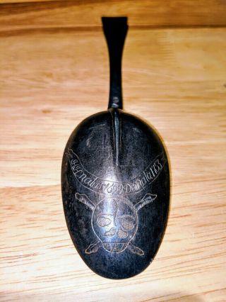 1753 Dognose Spoon With Skull And Crossbones