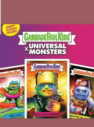 2019 SDCC GPK Complete 24 Sticker/Card Set Garbage Pail Kids Universal Monsters 3