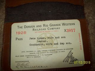 1928 Denver And Rio Grande Western Railway Co.  Conductor 