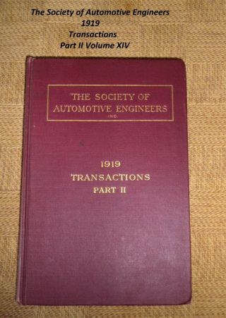 The Society Of Automotive Engineers 1919/part Ii/vol Xiv/antique Book/hardcover