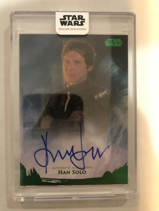 2018 Star Wars Harrison Ford As Han Solo Stellar Signatures Green Auto Sp 08/20