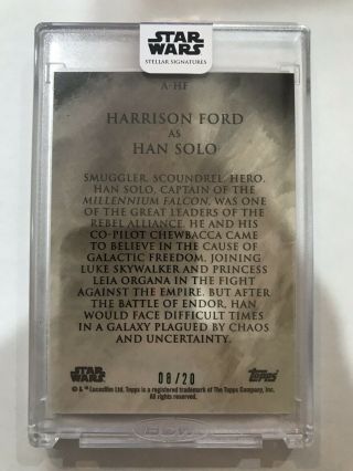 2018 Star Wars Harrison Ford as Han Solo Stellar Signatures GREEN auto SP 08/20 2