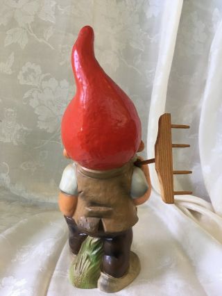 Vintage Heissner Gnome 10” West Germany Tag 942 With 5” Wood Rake 6