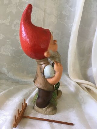 Vintage Heissner Gnome 10” West Germany Tag 942 With 5” Wood Rake 7