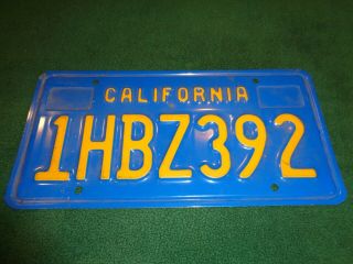 Vintage California Blue License Plate (1hbz392)