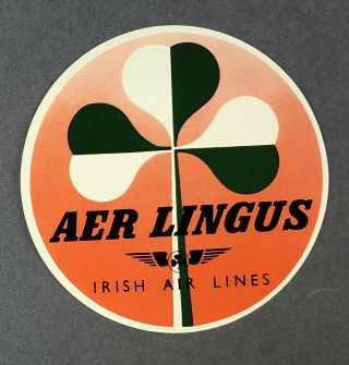 Aer Lingus Irish Air Lines Vintage Airline Luggage Label Baggage