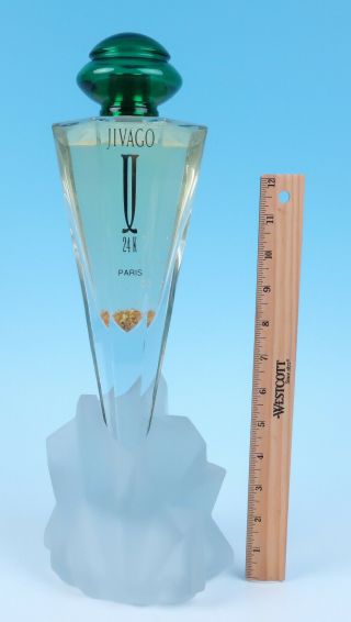 Large 16 " Jivago 24k Factice Store Display French Glass Perfume Bottle W/ Stand
