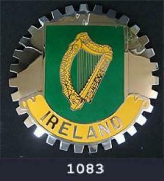 Ireland Crest Badge - Irish Coat Of Arms Automobile Grille Badge Emblem