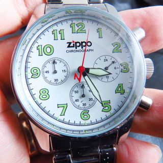 Vintage Zippo Army Chronograph 24 Hours Quartz Men Watch