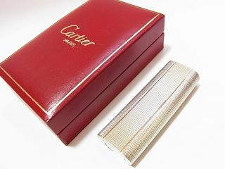 Cartier Paris Gas Lighter Oval Silver Plated 4