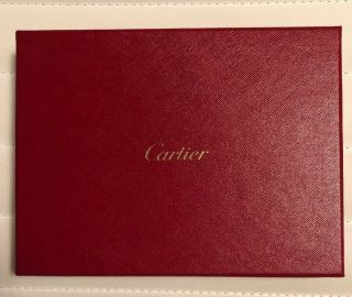 Cartier Stationery 10 Note Cards & 10 Envelopes Gold Border W/deco Design