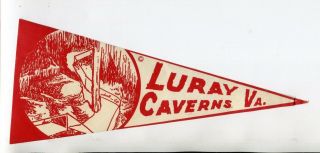 Vintage Label Travel Tourism Luray Caverns Va Pennant Shape