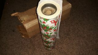 Vintage Department Store Christmas Wrapping Paper Roll 18 " Wide Partial Roll