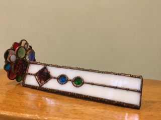 Vintage Stained Glass Kaleidoscope With Double Wheels Brass