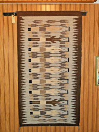Tightly Woven Navajo Navaho Indian Rug/weaving.  Nine Female Yeis.  Nr