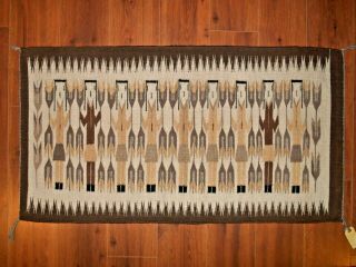 Tightly Woven NAVAJO NAVAHO Indian Rug/Weaving.  Nine Female Yeis.  NR 2