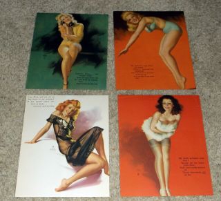 1940s 4 Different Pin Up Girl Lithographs By Earl Moran 592