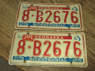 1976 Nebraska License Plates 8 - B2676 With 1984 Tags (fc - 536)