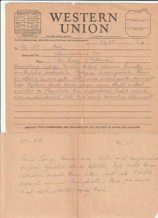 4 Western Union (Marlene Dietrich Personal Telegram) 1935 2