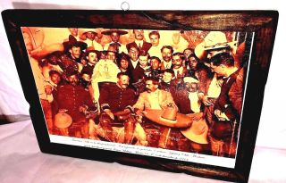 Printing/print Pancho Villa Presidential Chair Mexico Folk Art Wood Frame Glasse