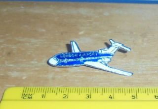 Squire England London Airport Blue & White Airplane Enamel Pin Badge