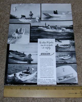 Boston Whaler 14 Footer Boat Dealer Stamped Sales Brochure Spec Sheet 1960 