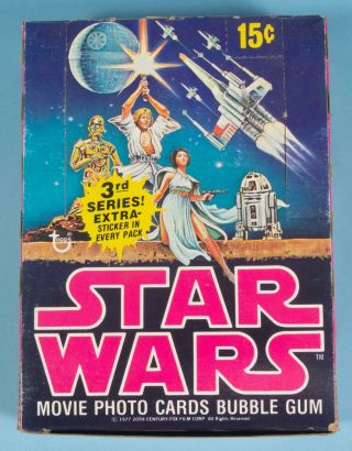 Star Wars 1977 Topps 3rd Series Full 36 Wax Packs Han Solo Leia Luke