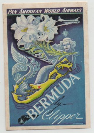 Vintage Label - Pan American Airways - Bermuda