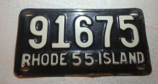 1955 Rhode Island License Plate 91675
