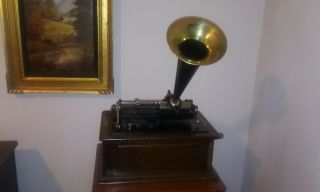 Edison Triumph Cylinder Phonograph Early Model Plays Gr8
