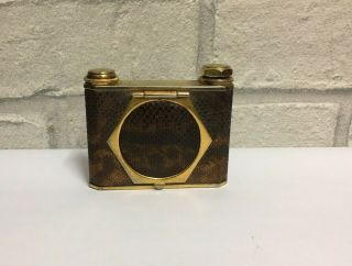 Vintage French,  Sypan Camera Shaped Compact / Antomizer Lipstick Compact.