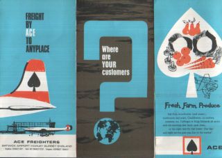 Ace Freighters Of Gatwick 1960s Airline Brochure