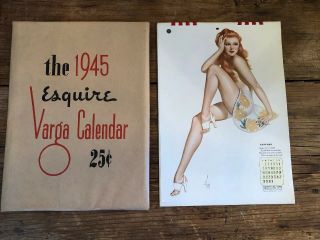 1944 Esquire Varga Wwii Pinup Girls Wartime Calendar Complete Cond.
