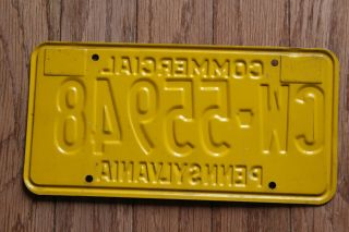 1976 Vintage Pennsylvania Commercial License Plate,  tag CW - 55948 2