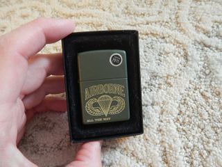 Vintage Full Size 2005 Zippo Lighter Us Army Airborne All The Way.