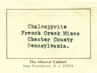 Chalcopyrite French Creek Mines,  Chester County,  Pennsylvania 907010 5