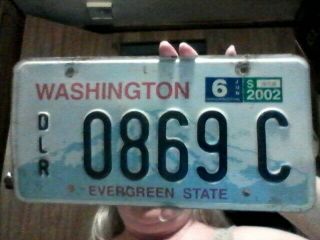 2002 Washington Dealer License Plate