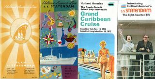 4 Statendam Brochures W/ Plans & Interiors 1961 - 1972 - Nautiques Ships Worldwide