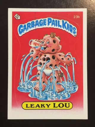 1985 Garbage Pail Kids 1st Series 1 Leaky Lou 23b Rare Glossy Back Card - Twt