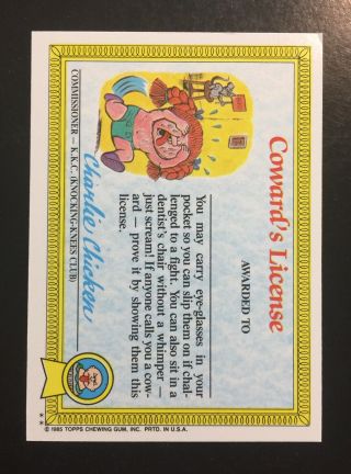 1985 Garbage Pail Kids 1st Series 1 Leaky Lou 23b RARE Glossy Back Card - TWT 2