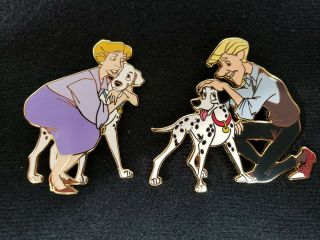 Authentic Disney Pin Le 250 (p.  I.  N.  S. ) Anita & Perdit - Roger & Pongo - 2 Pins