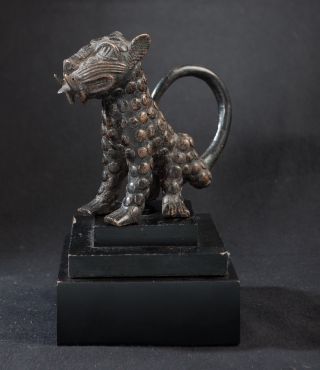 Benin Bronze Royal Leopard,  Nigeria,  African Tribal Arts