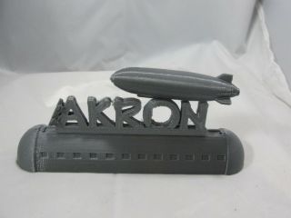 Akron,  Oh Souvenir Featuring Airdock,  Blimp,  Tire,  Soap Box Car - Silver