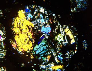 Meteorite NWA 5684 - H3 Chondrite Thin Section microscope slide 7