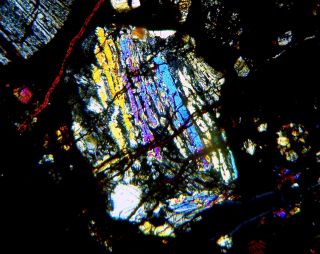 Meteorite NWA 5684 - H3 Chondrite Thin Section microscope slide 8