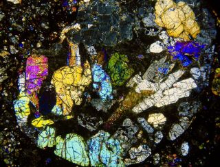 Meteorite NWA 7859 - L3 Chondrite Thin Section microscope slide 2