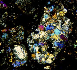 Meteorite NWA 7859 - L3 Chondrite Thin Section microscope slide 7